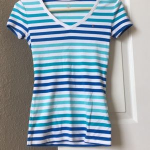 striped blue tommy hilfiger shirt